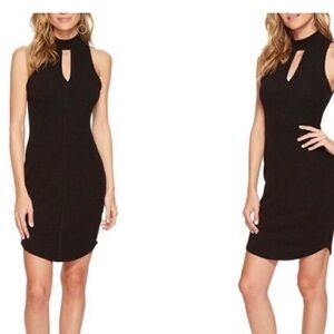 ASTR Black Halter Ribbed Sleeveless Dress Small
